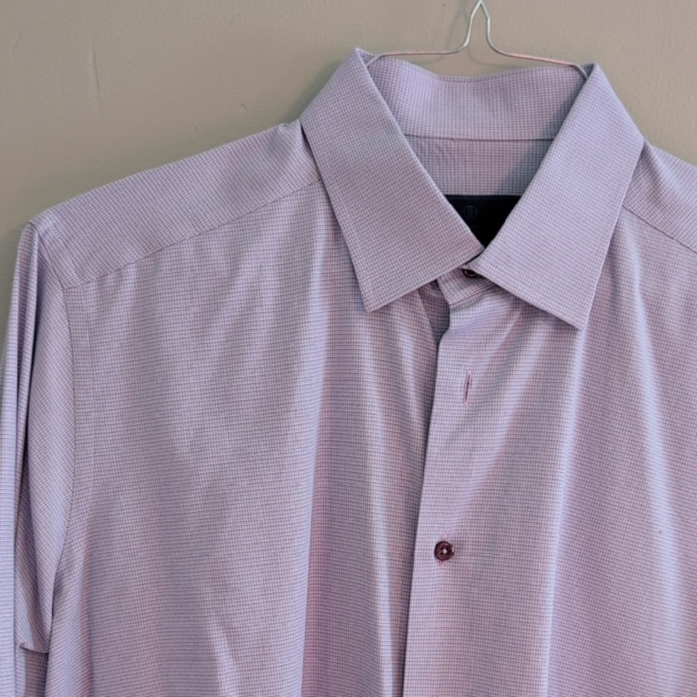 Men's Business Dress Shirt Button Up Cotton 17 36-37 David Donahue
